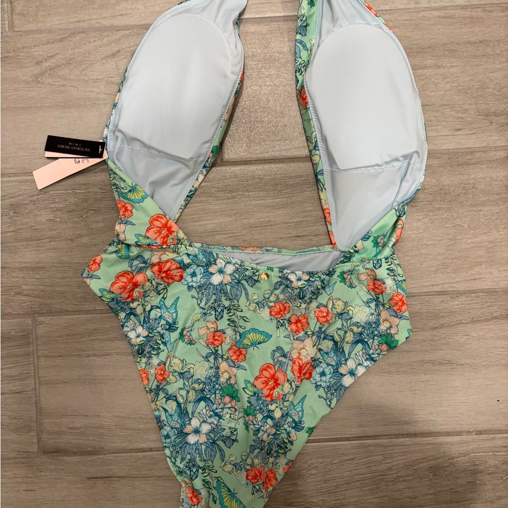 Victoria’s Secret Butterfly Floral High Wrap High Neck Halter Bikini size M NWT - Picture 5 of 11